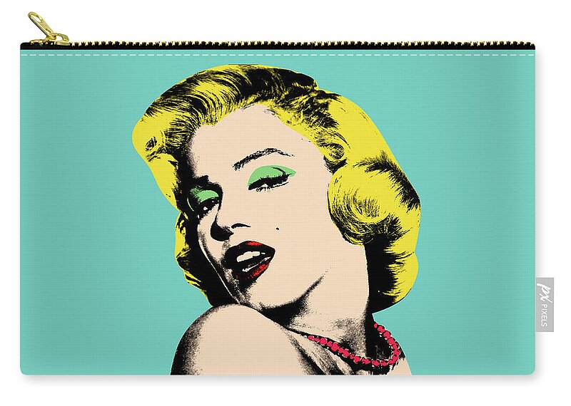 #faatoppicks Zip Pouch featuring the digital art Andy Warhol #1 by Mark Ashkenazi
