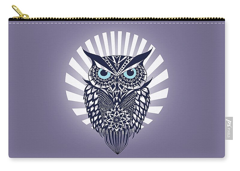 Owl Zip Pouch featuring the digital art Owl by Mark Ashkenazi