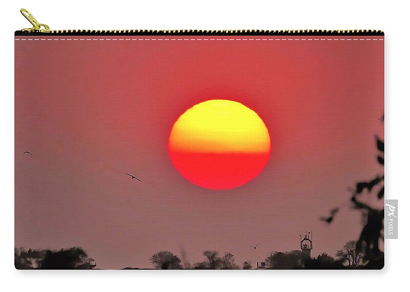 Weipa Zip Pouch featuring the photograph As the sun goes down and the birds don't play by Joan Stratton