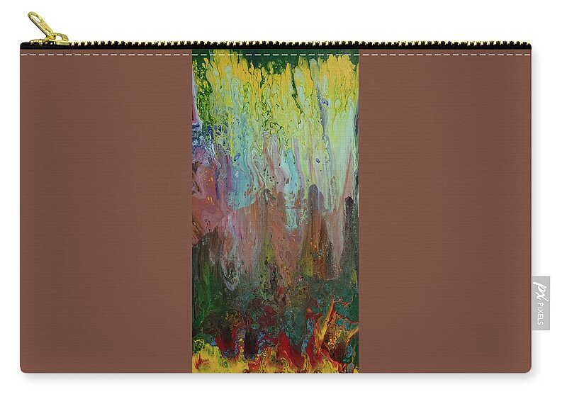 Green Zip Pouch featuring the mixed media Ascending by Aimee Bruno