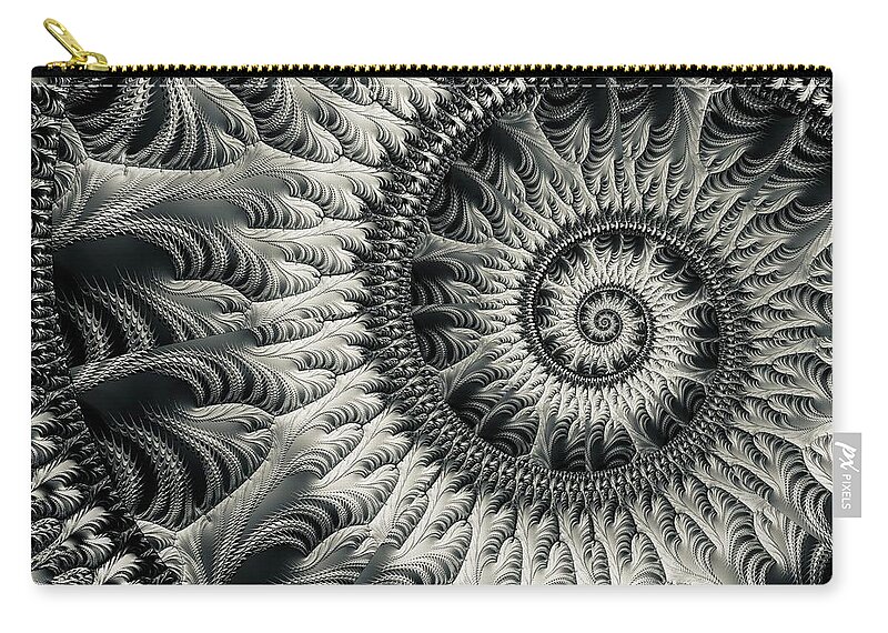 Monochrome Zip Pouch featuring the digital art Ascension by Eileen Backman
