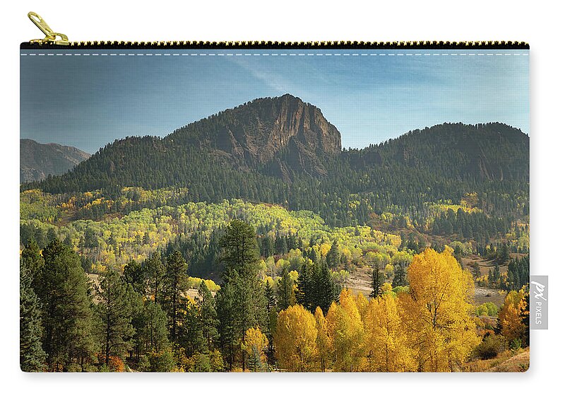 Aspen Zip Pouch featuring the photograph Aspen near Pagosa Springs-1 by Mark Langford