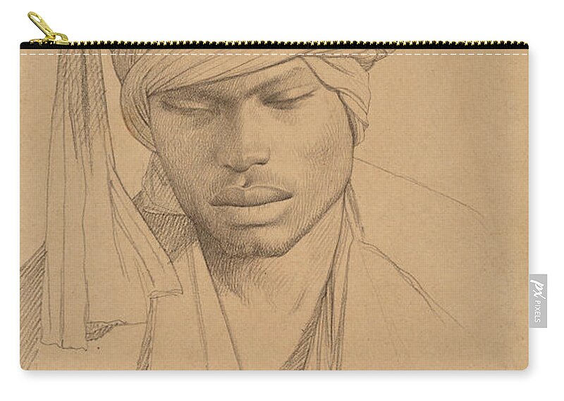 Jean-leon Gerome Zip Pouch featuring the drawing Assan, a Young Man by Jean-Leon Gerome