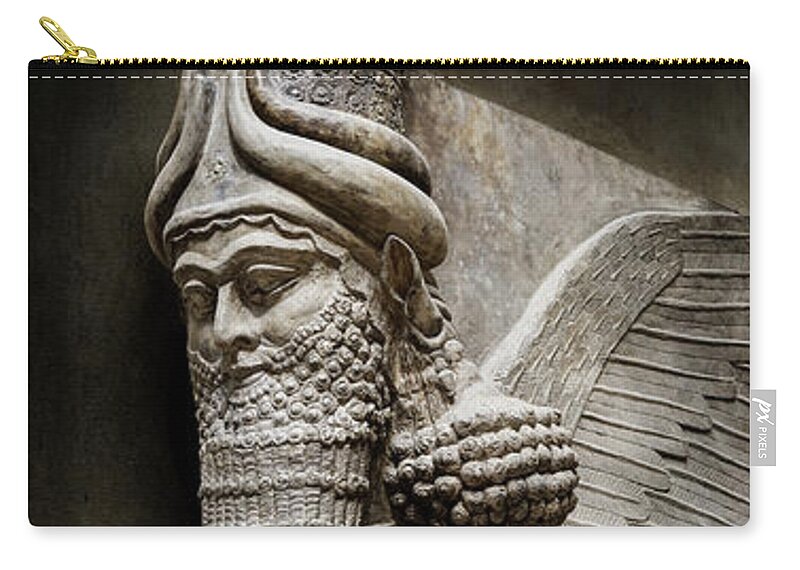 Assyrian Human Headed Winged Bull Carry-all Pouch featuring the photograph Assyrian Human-headed Winged Bull by Weston Westmoreland