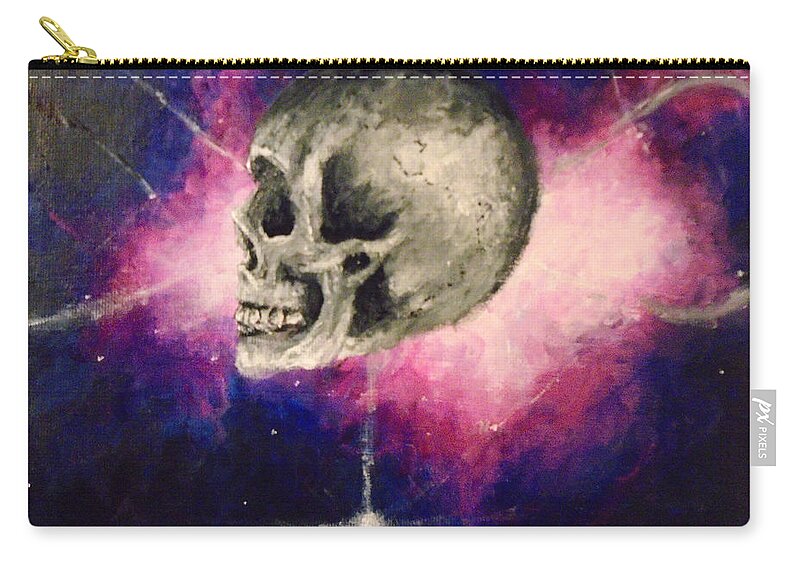 Skull Carry-all Pouch featuring the painting Astral Projections by Jen Shearer