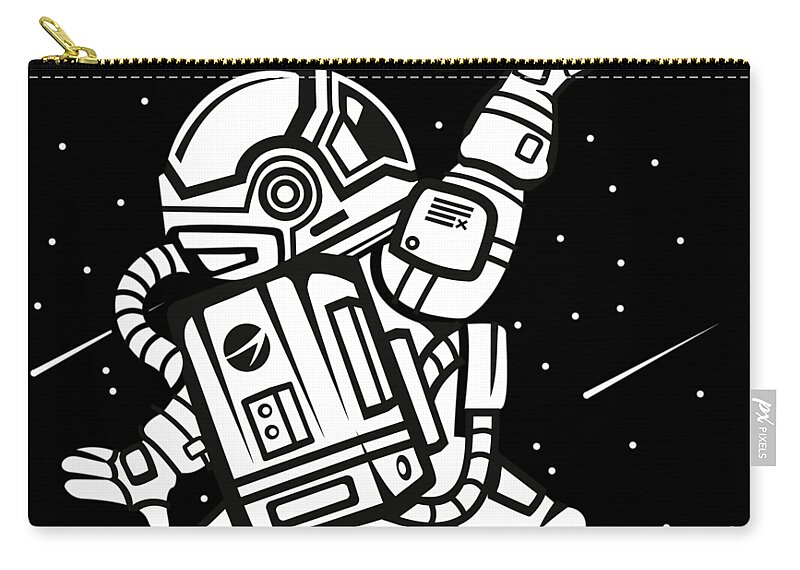 Astronaut Zip Pouch featuring the digital art Astronaut in outer space by Long Shot