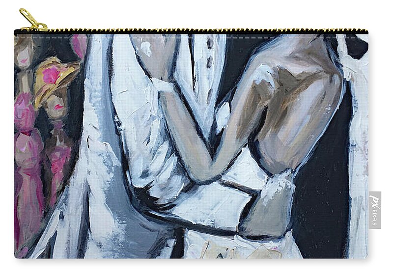 Wedding Zip Pouch featuring the painting At Last by Roxy Rich