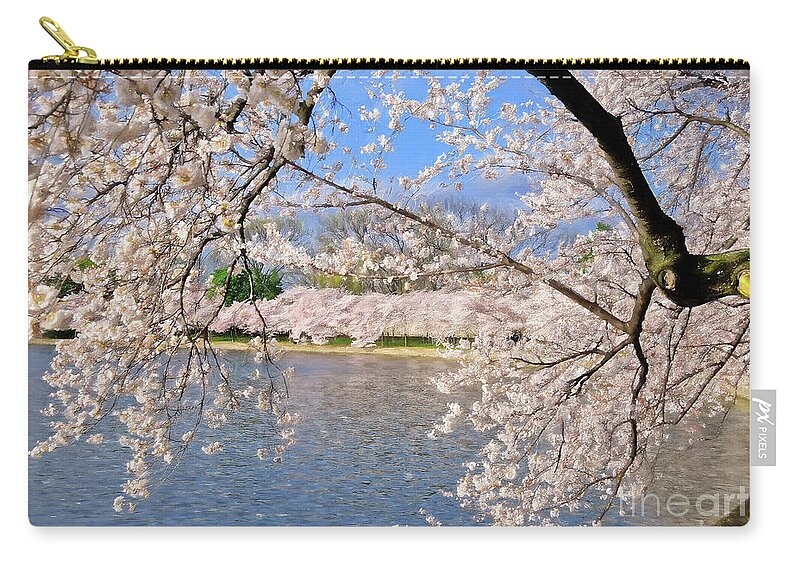 Cherry Blossom Festival Zip Pouch featuring the photograph At Peak Bloom by Lois Bryan
