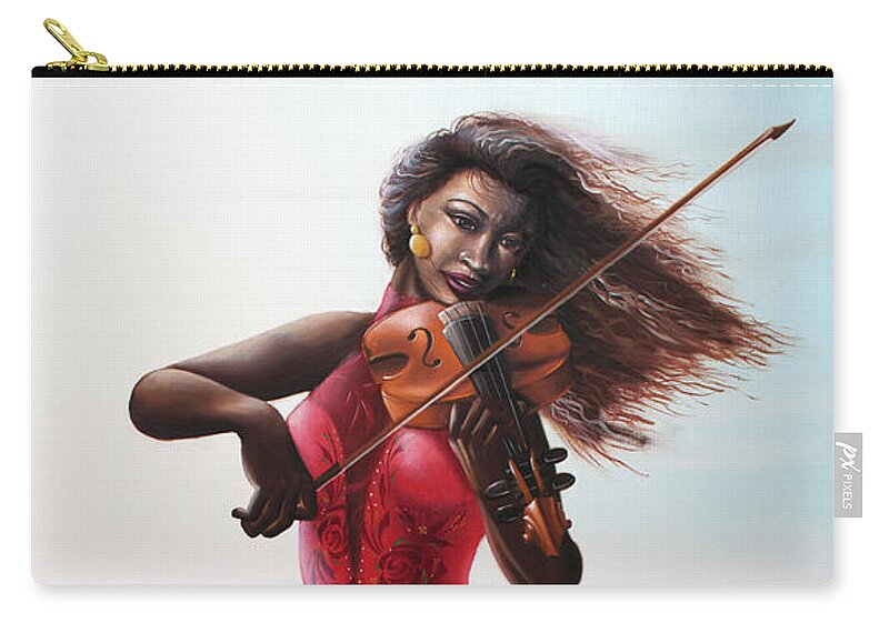 Portraits In Sounds Carry-all Pouch featuring the painting At Sea by Clement Bryant