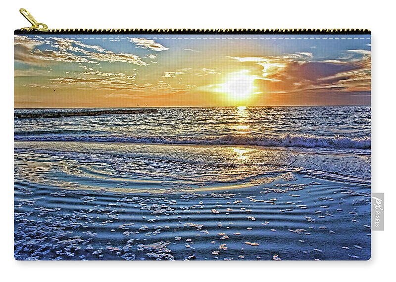 Gulf Of Mexico Zip Pouch featuring the photograph At The Beach 1 by HH Photography of Florida