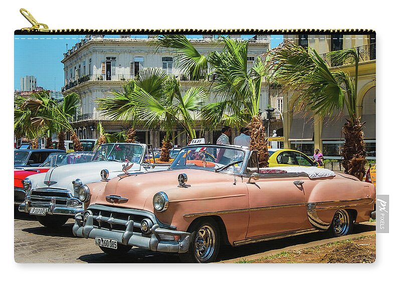 Cuba Zip Pouch featuring the photograph At the parking. Havana. Cuba by Lie Yim