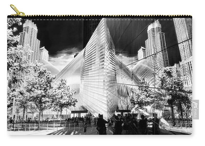 Reflections Zip Pouch featuring the photograph At the World Trade Center - A New York Impression by Steve Ember