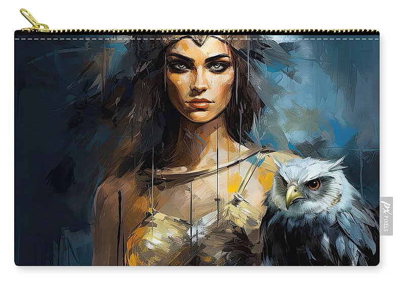 Athena Zip Pouch featuring the photograph Athena by Lourry Legarde