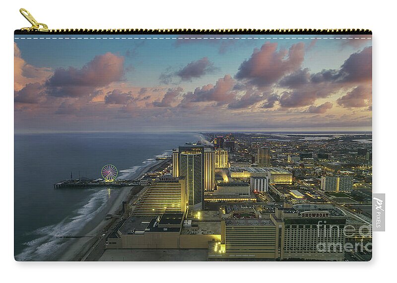 Atlantic City Zip Pouch featuring the photograph Atlantic City Sunset by Michael Ver Sprill