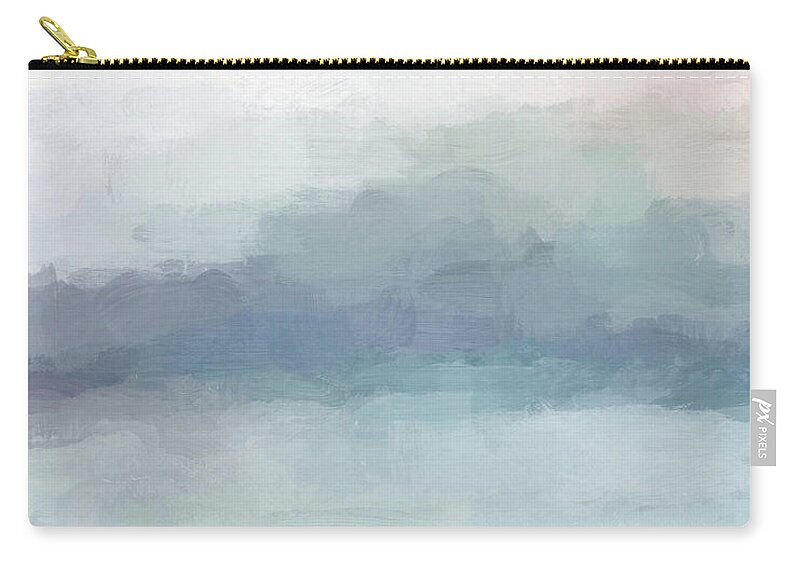 Blush Pink Zip Pouch featuring the painting Atlantic Ocean Sunrise I by Rachel Elise