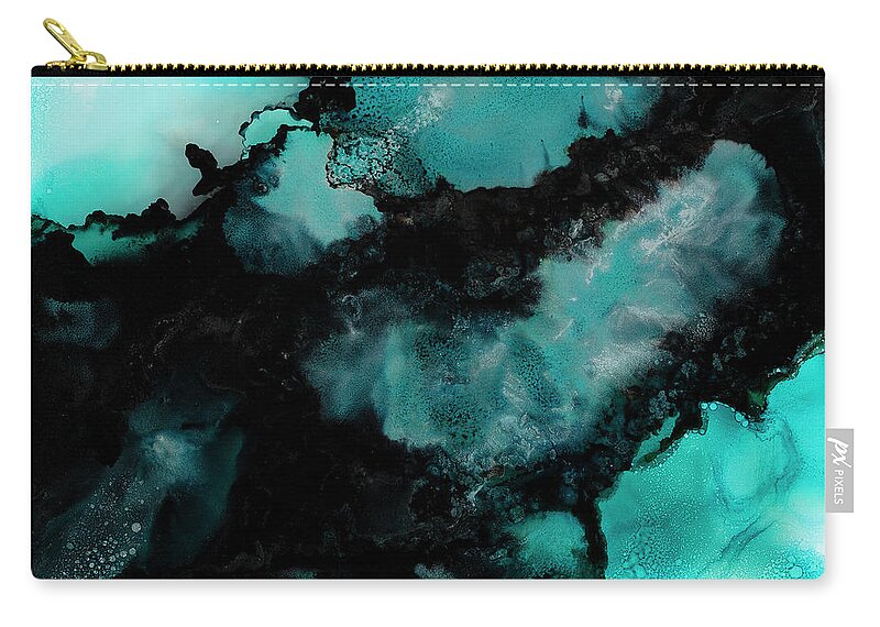 Teal Carry-all Pouch featuring the painting Atoll by Tamara Nelson