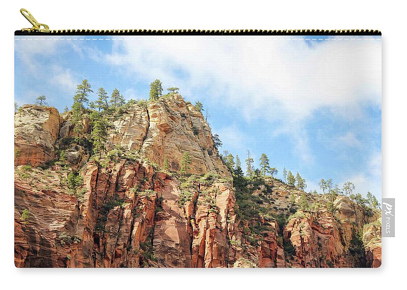 Landscape Zip Pouch featuring the photograph Atop the Canyon Wall by Robert Carter