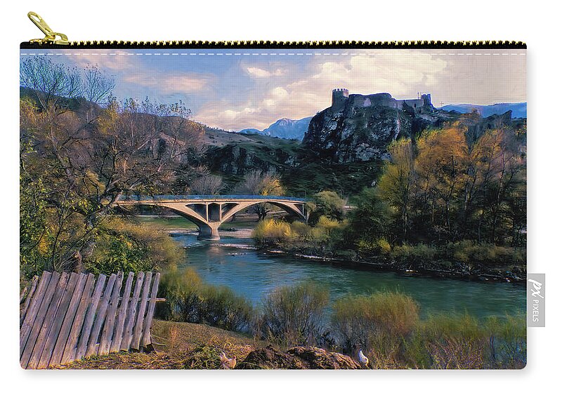 Georgia Zip Pouch featuring the photograph Atskhur Scene by Claude LeTien