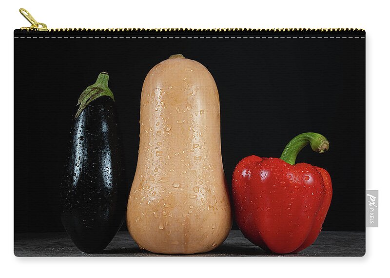 Bell Pepper Carry-all Pouch featuring the photograph Aubergine, Pumpkin and Bell Pepper by Bernhard Schaffer