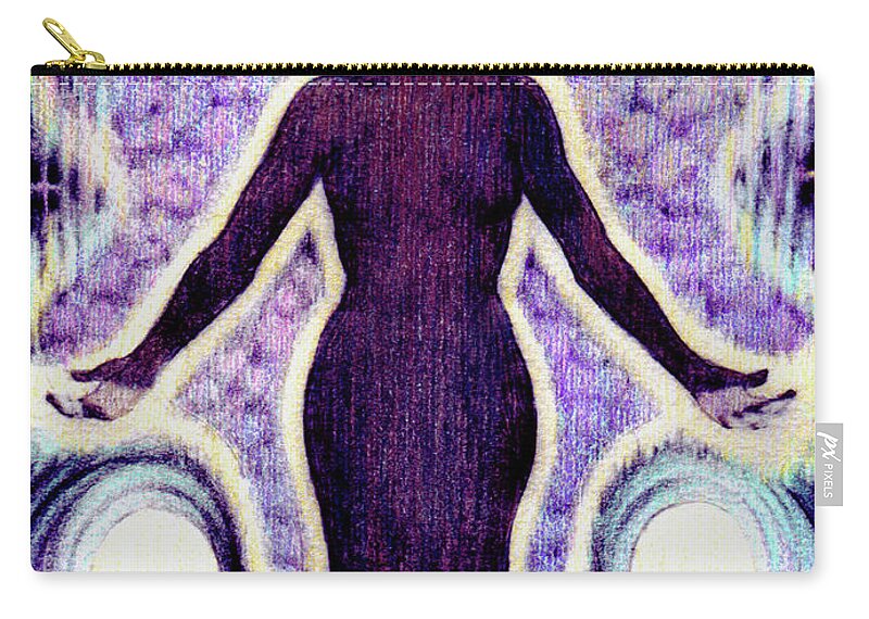 Mythology Zip Pouch featuring the drawing Aurora by Debra Hitchcock
