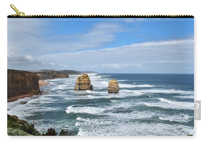 Australia Zip Pouch featuring the photograph Australian Coastline by Yolanda Caporn