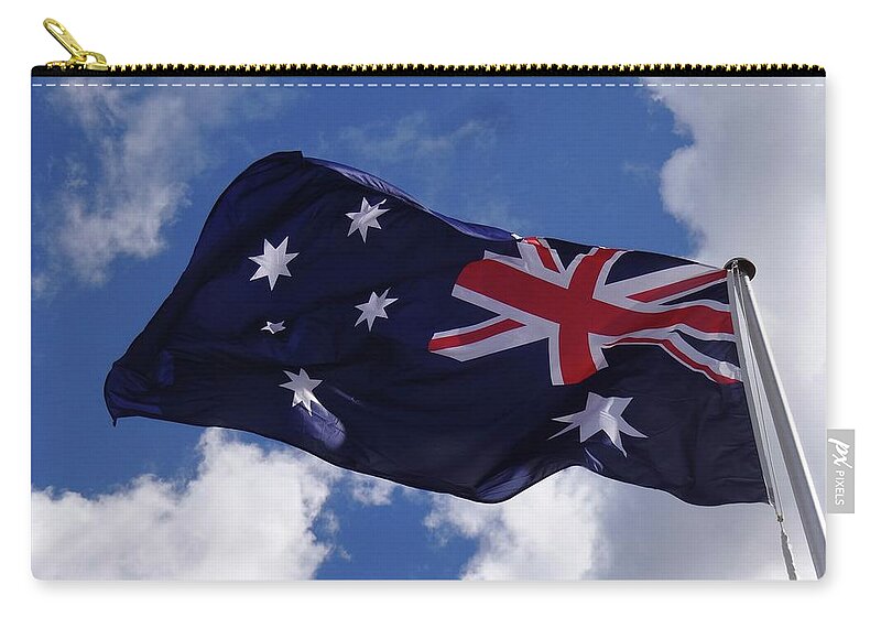 Australian Zip Pouch featuring the photograph Australian Flag by Andre Petrov