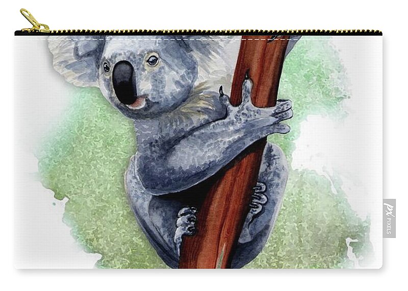 Art Carry-all Pouch featuring the painting Australian Koala by Simon Read