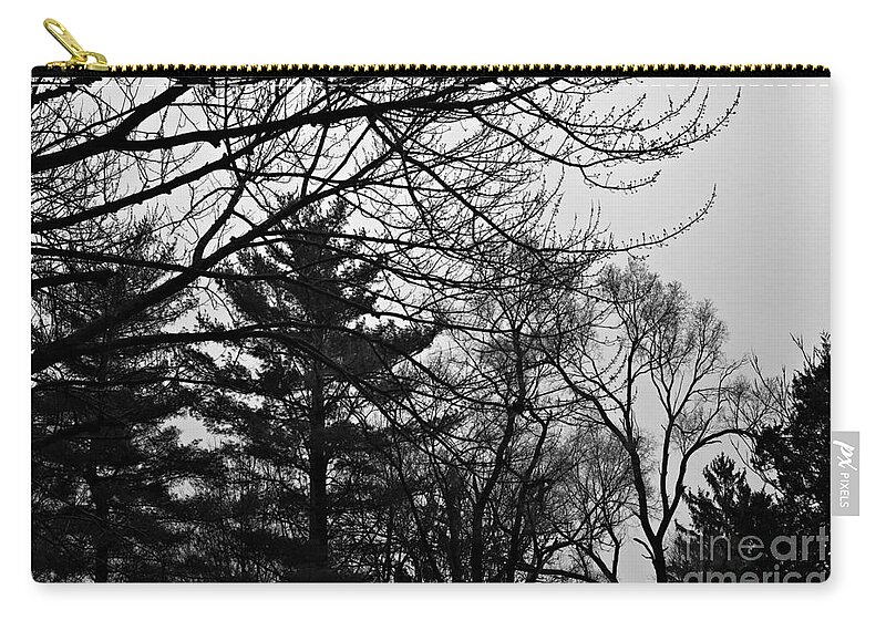 Landscape Zip Pouch featuring the photograph Authentic Expression - Black and White by Frank J Casella
