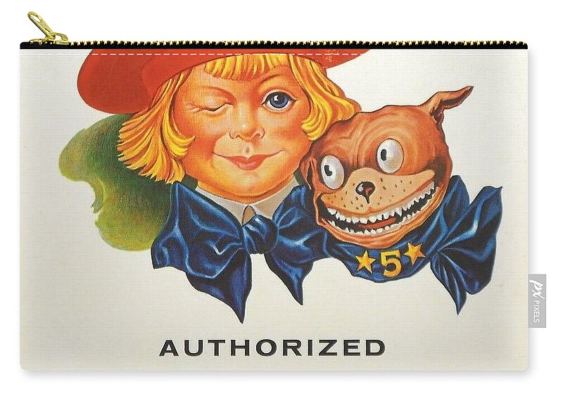 Authorized Buster Brown Shoes Dealer Buster Brown with Dog Tige Comic Strip  Character Zip Pouch by Cody Cookston Fine Art America