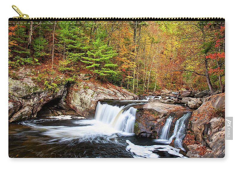 Tennessee Zip Pouch featuring the photograph Autumn at Baby Falls by Andy Crawford