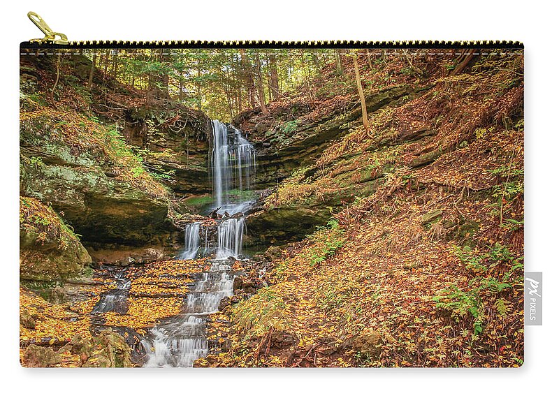 America Zip Pouch featuring the photograph Autumn at Horseshoe Falls by Robert Carter