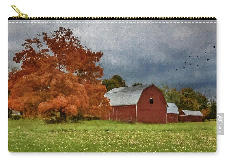 Farm Zip Pouch featuring the photograph Autumn At The Farm by Cathy Kovarik