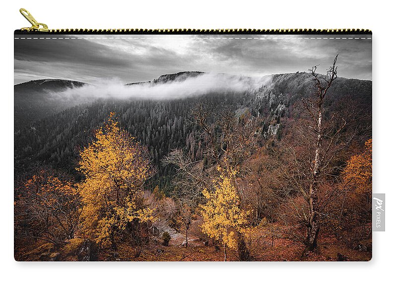 Landscape Zip Pouch featuring the photograph Autumn Breeze by Philippe Sainte-Laudy