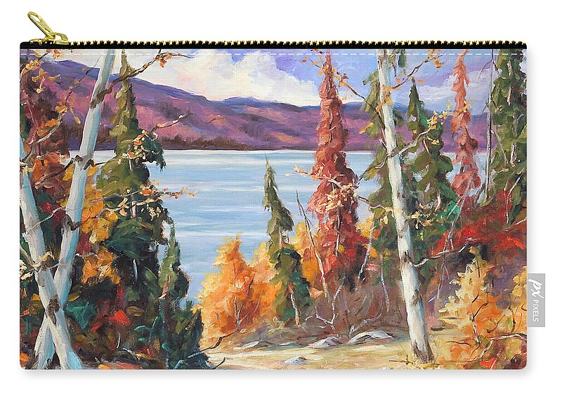 Art Zip Pouch featuring the painting Autumn colors by Richard T Pranke