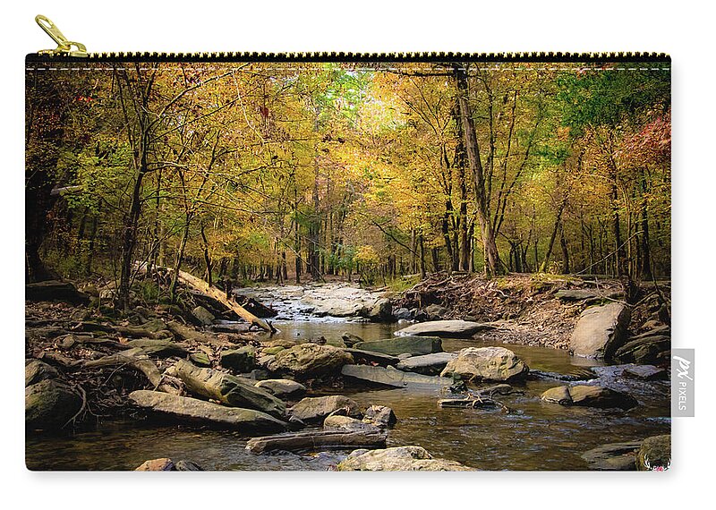 Creek Zip Pouch featuring the photograph Autumn Creek by Pam Rendall