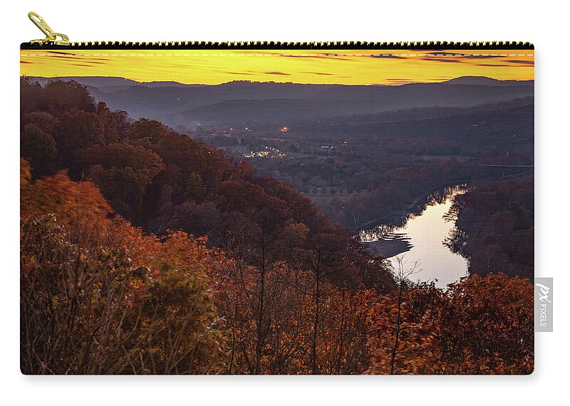 Fall Zip Pouch featuring the photograph Autumn Dusk Over Inspiration Point And The White River by Gregory Ballos