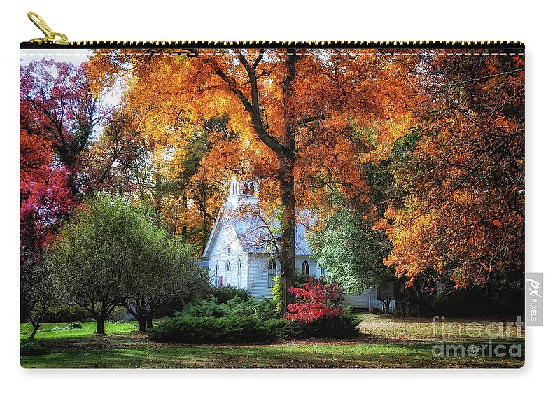 Landscape Zip Pouch featuring the photograph Autumn Evensong by Lois Bryan