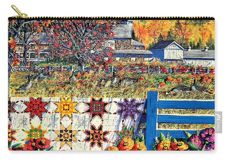 Autumn Carry-all Pouch featuring the painting Autumn Farm by Diane Phalen