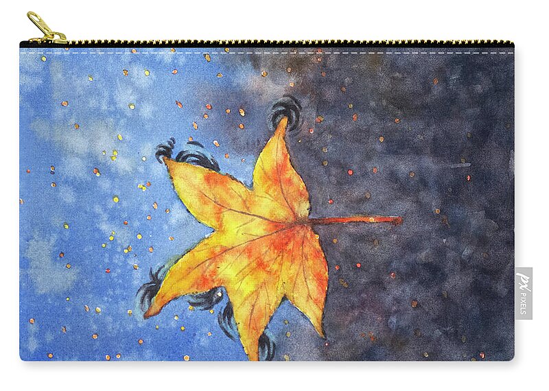 Autumn Zip Pouch featuring the painting Autumn Floating by Rebecca Davis
