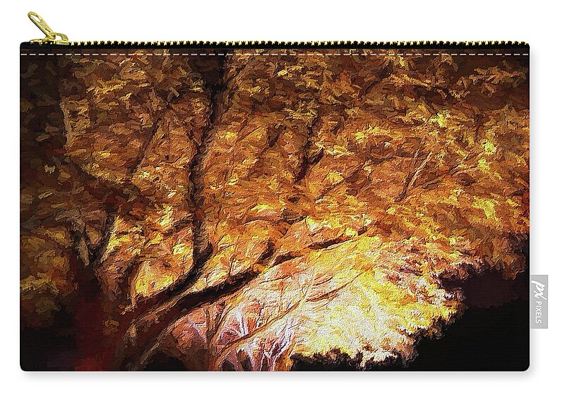 Autumn Zip Pouch featuring the painting Autumn Glow at Night by Dan Carmichael