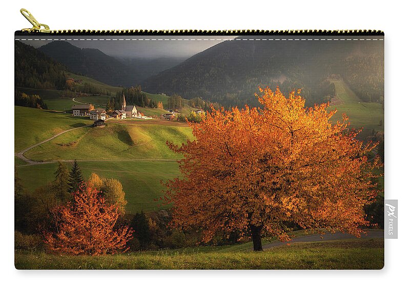 The Alps Zip Pouch featuring the photograph Autumn in the Alps by Piotr Skrzypiec