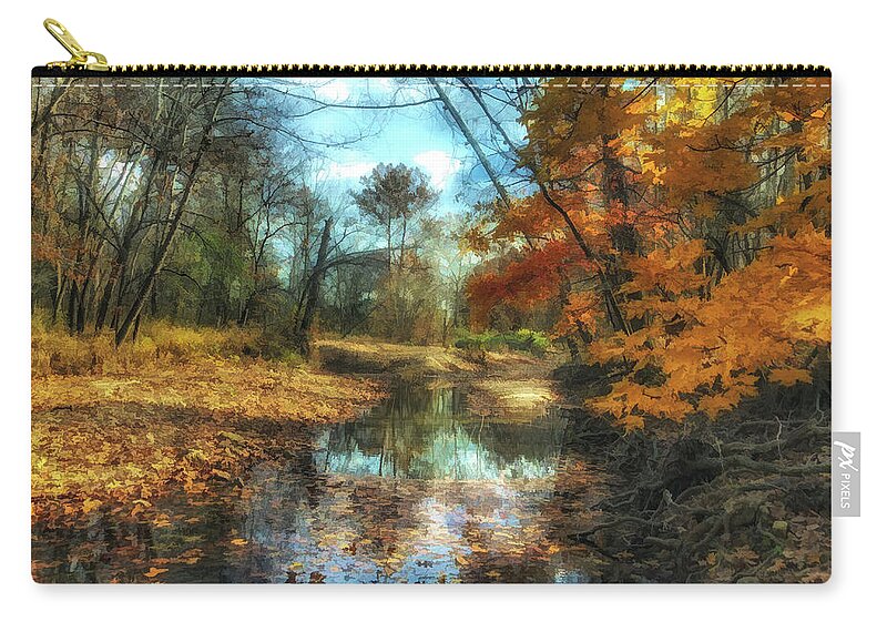 Autumn Zip Pouch featuring the photograph Autumn in the Ozarks by Linda Shannon Morgan
