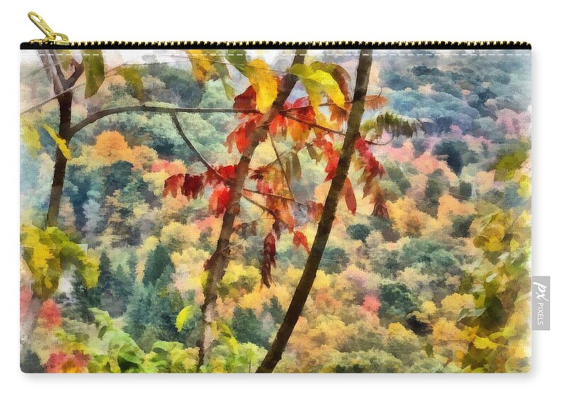 Autumn Zip Pouch featuring the mixed media Autumn in the Valley by Christopher Reed