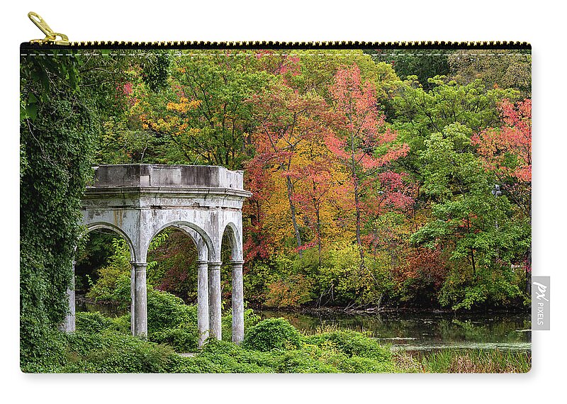 Autumn Zip Pouch featuring the photograph Autumn in Tibbetts Brook Park 1 by Kevin Suttlehan