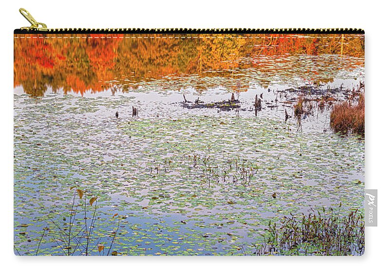 Pond Zip Pouch featuring the photograph Autumn Layers by Angelo Marcialis