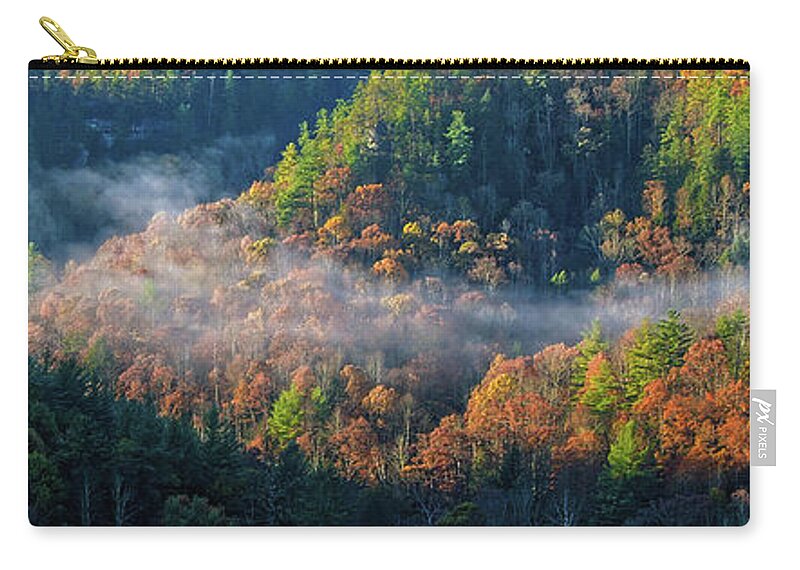 Autumn Carry-all Pouch featuring the photograph Autumn Morning Mist by Monroe Payne