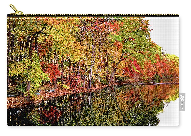 Leaves Zip Pouch featuring the photograph Autumn Mosaic Patterns by Ola Allen