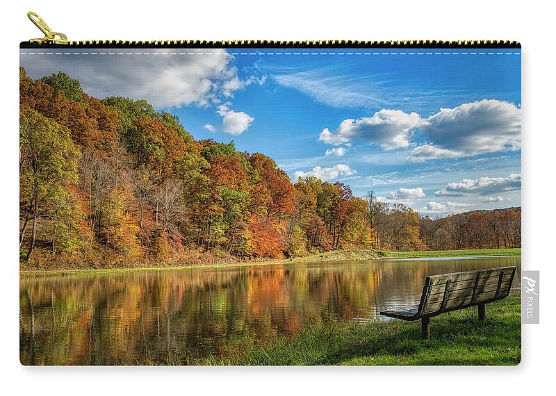 Landscape Carry-all Pouch featuring the photograph Autumn on the Lake by Ron Grafe