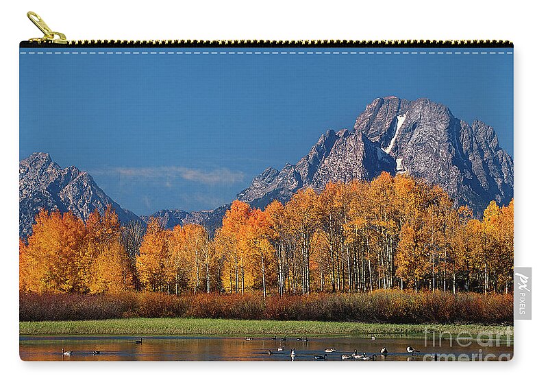 Dave Welling Zip Pouch featuring the photograph Autumn Oxbow Bend Grand Tetons National Park Wyoming by Dave Welling