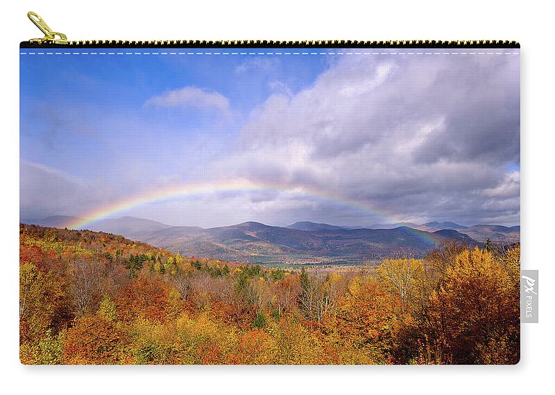 New Hampshire Zip Pouch featuring the photograph Autumn Rainbow by Jeff Sinon
